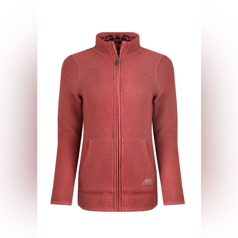 Weird Fish Sontee Full Zip Eco Macaroni Sweatshirt Rosewood